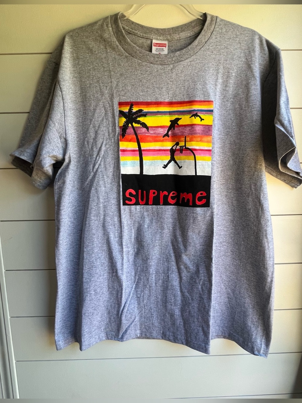 Supreme Dunk Tee Heather
Grey Graphic Skater Basketball  SS21 SZ M